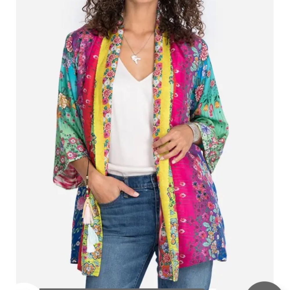 Johnny Was Rainbow Anastasia Silk Kimono